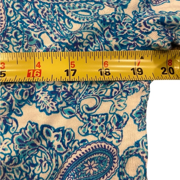 NWT Talbots 100% Cotton Playful Paisley V-Neck Sweater Size PL - Picture 10 of 13